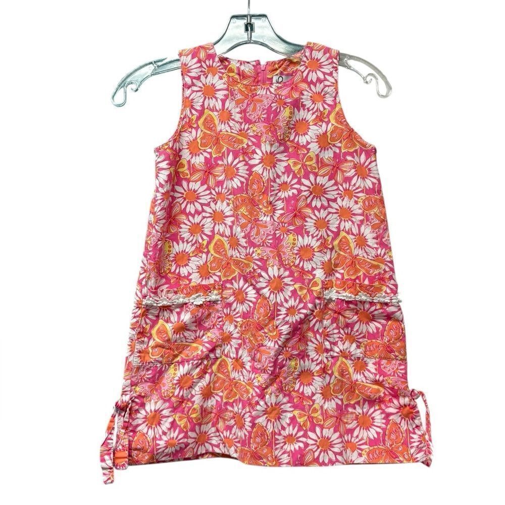 Lilly Pulitzer Sleeveless Flower and Butterfly Design Girls Dress Size 8